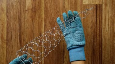 A cone made from chicken wire for a succulent christmas tree.
