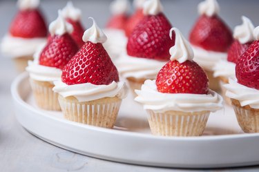 Santa Hat Strawberry Cupcakes Recipe