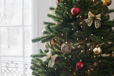 Christmas ornaments on tree