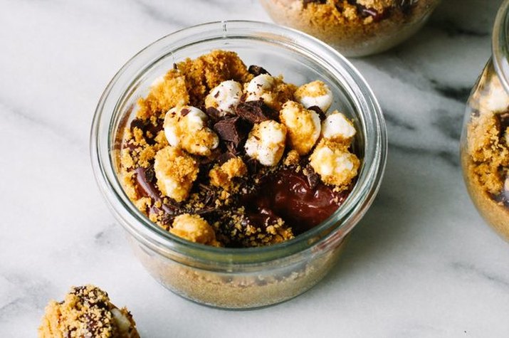 Turn a s\'more into a dessert in a jar.